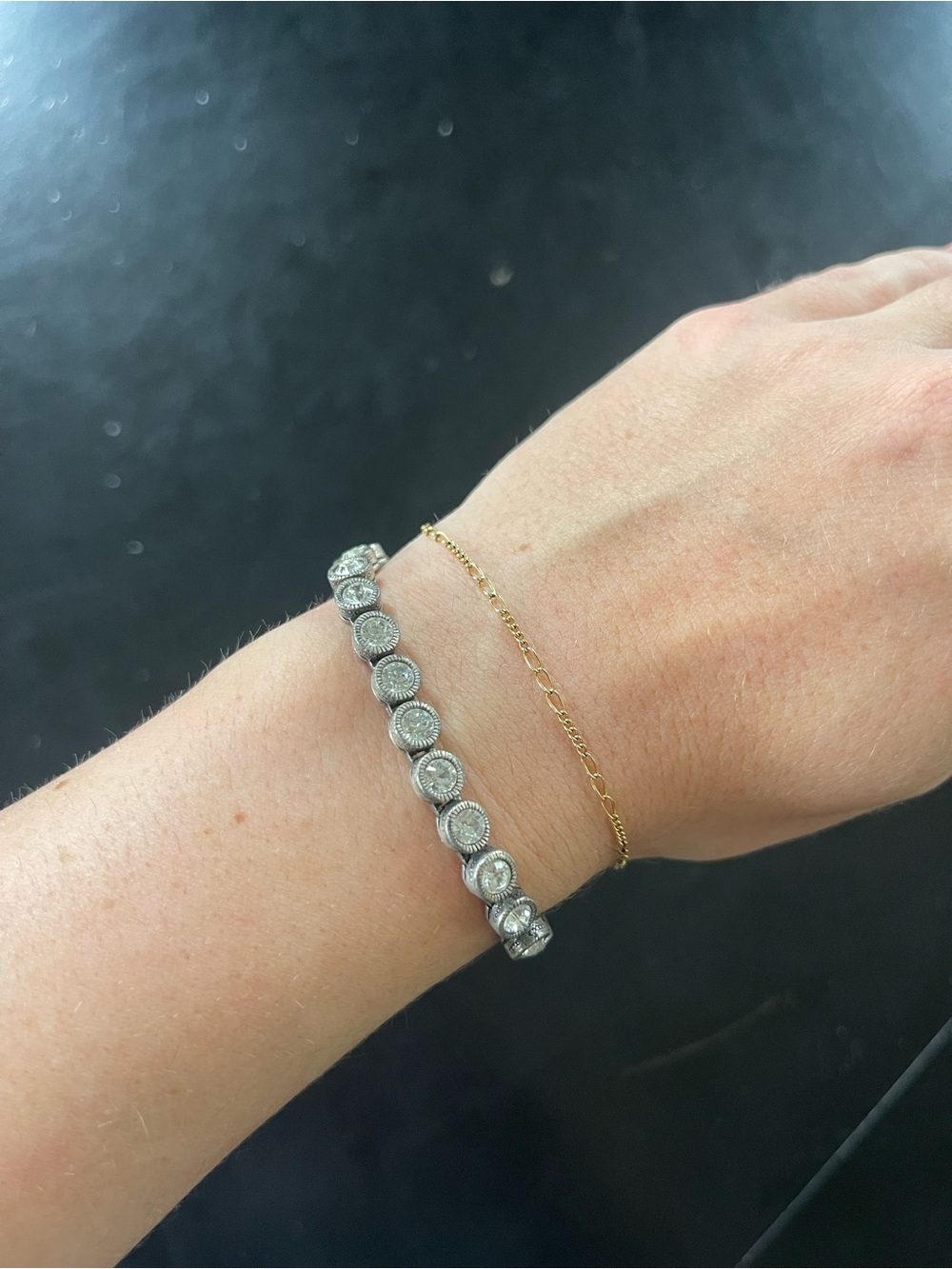 Patricia Locke Tennis Bracelet Silver Plate Swarovski Crystal